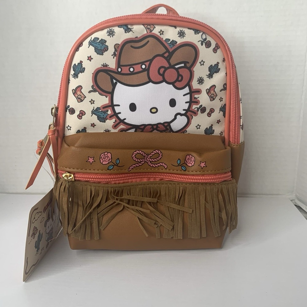 Sanrio Hello Kitty Western Cowgirl Mini Backpack with Fringe